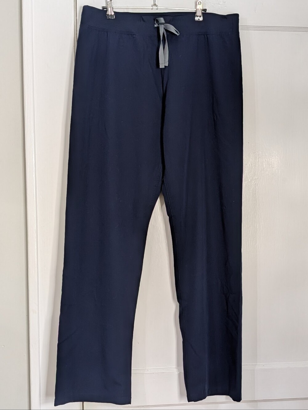 Figs Livingston High Waisted Scrub Pants Women's Large Tall LT Navy Blue
